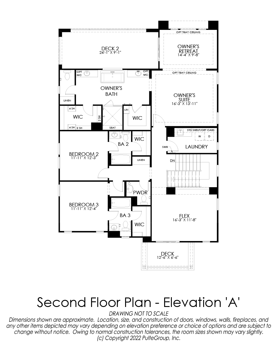 Second Floor Plan - Elevation A - Plan One - Skyline at Deerlake Ranch